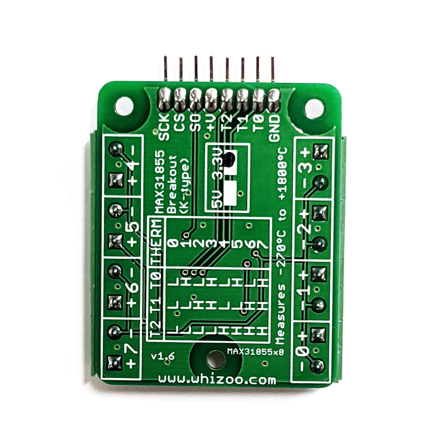 Octo K-Type Thermocouple Breakout Board MAX31855 (-200°C to +1350°C)